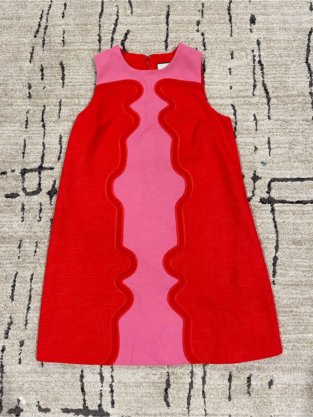 Tuckernuck Red and Pink Colorblock Marlowe Mini shift Dress Mod Retro Size Small